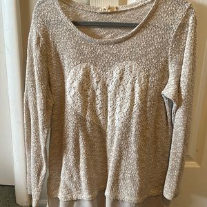 Medium beige and ivory women’s top